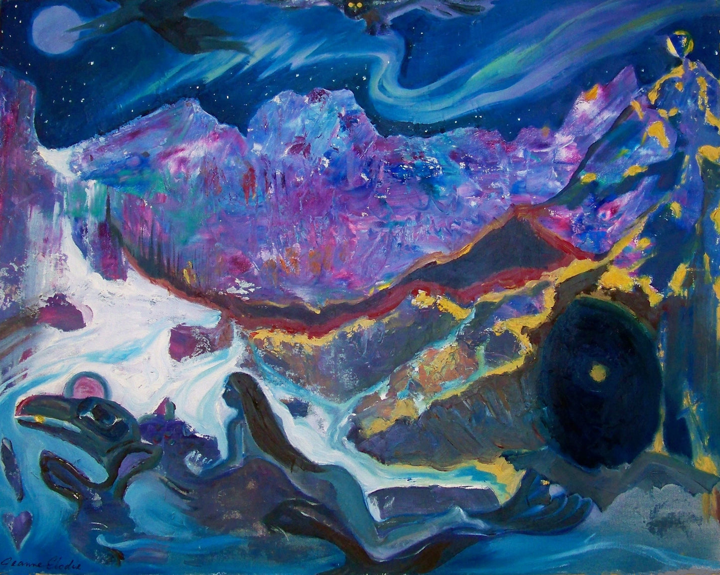 PRINT ONLY: "Northern Lights" approx. image size 8"x10" by Jeanne Elodie (2018). Click to see full image.