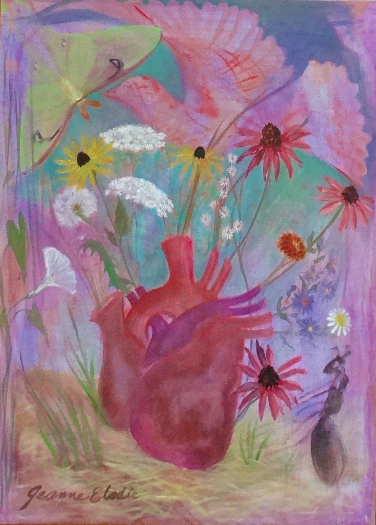 PRINT ONLY: "Healing Heart" approx. image size 8"x10" by Jeanne Elodie (2011). Click to see full image.