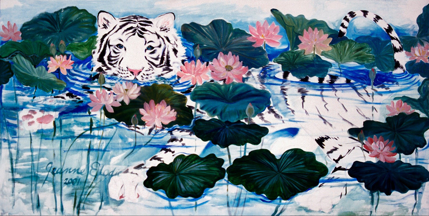 PRINT ONLY: "The Eyes of God-is-Love" approx. image size 8"x16" by Jeanne Elodie (2001). Click to see full image.