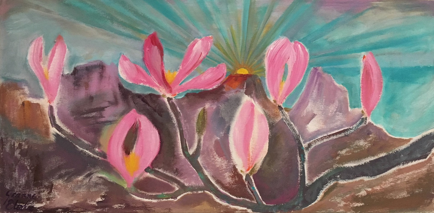 PRINT ONLY: "Magnolia Sunrise" DETAIL approx. 10"x14" OR CHOOSE FULL IMAGE approx. 10"x17" by Jeanne Elodie (2015). Click to see full image.