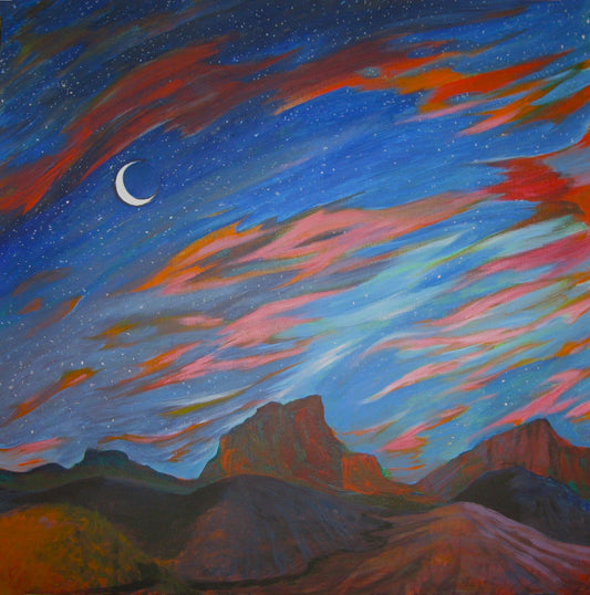 PRINT ONLY: "AZ Landscape at Dusk" approx. 10"x11" by Jeanne Elodie (2011). Click to see full image.